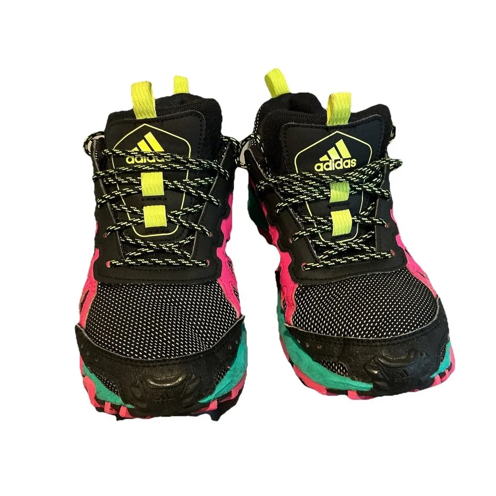 VTG Adidas Women's Pink Green Black Sneakers Lace Up Colorful Size‎ 7